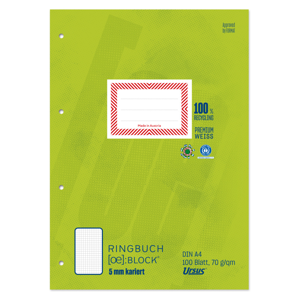 Ringbuchblock A4 - 100 Blatt liniert.