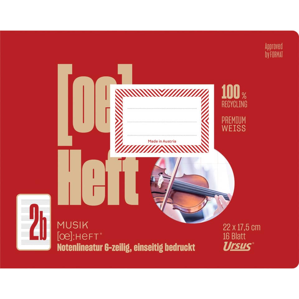Notenheft-16Blatt-6zeilig-rot-URSUS-OE.