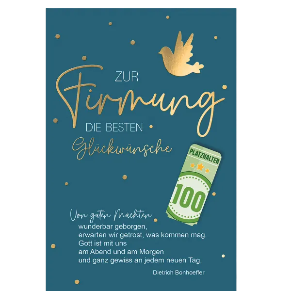 Firmungsbillett Geldschein Blau
