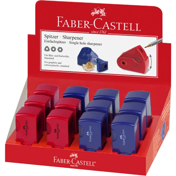 Dosenspitzer Mini rot blau FABER CASTELL sortiert
