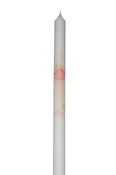Taufkerze rosa/gold