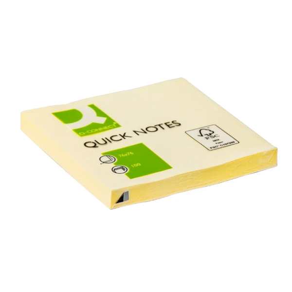 Haftnotizblock 100 Blatt gelb 76x76mm Q-CONNECT