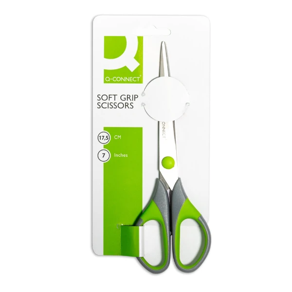 Schere 17,5cm grau/grün Soft Grip Q-CONNECT