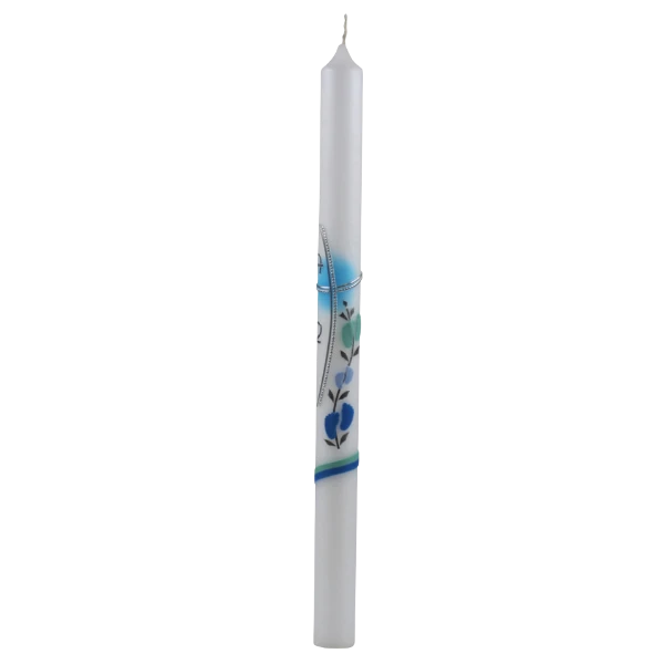 Taufkerze silber, blau