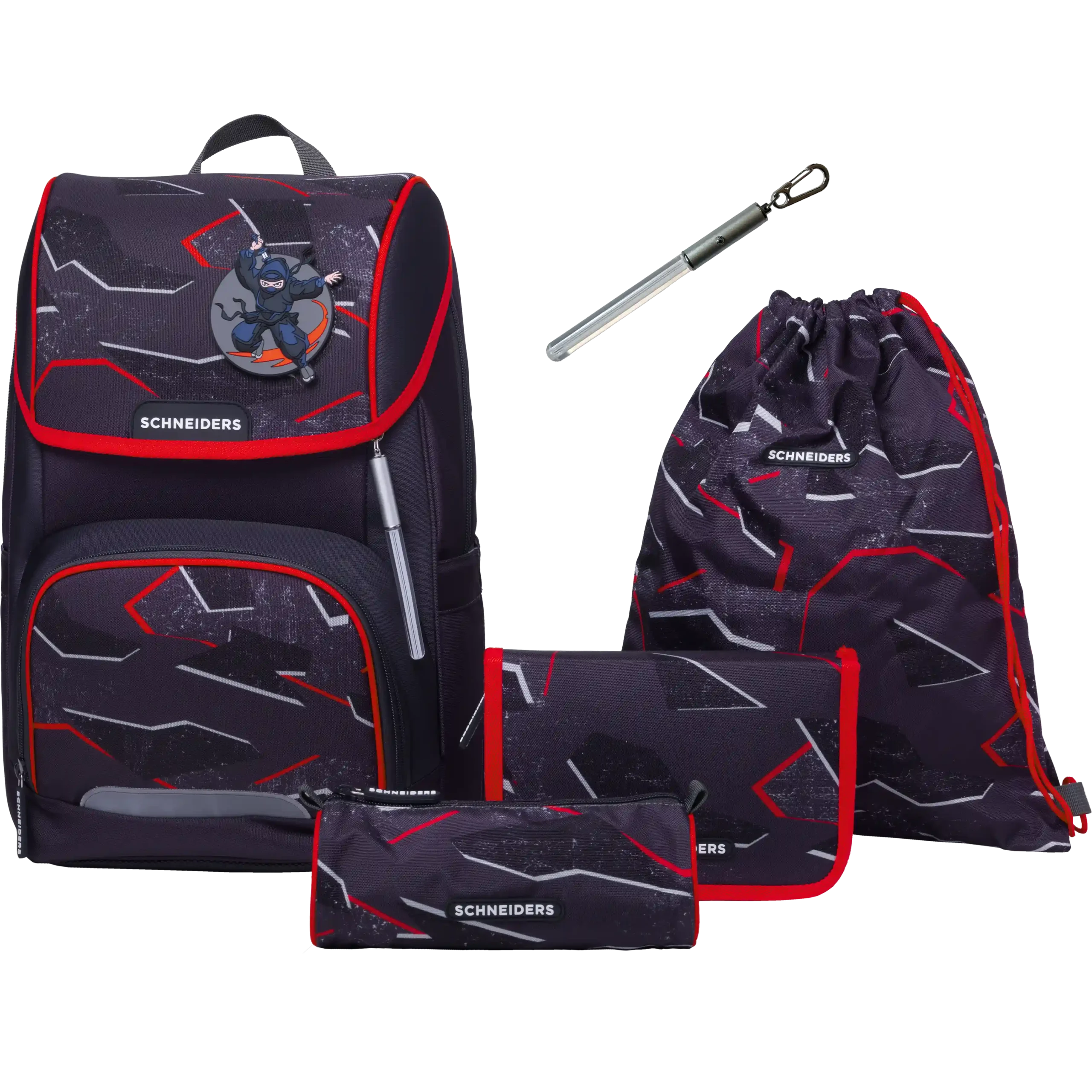 Schultaschenset Ergojet Shadow Spy black red SCHNEIDERS