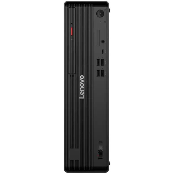 Lenovo ThinkCentre M70s Gen 6 SFF Business PC von vorne mit Power-Button und Front-Anschlüssen