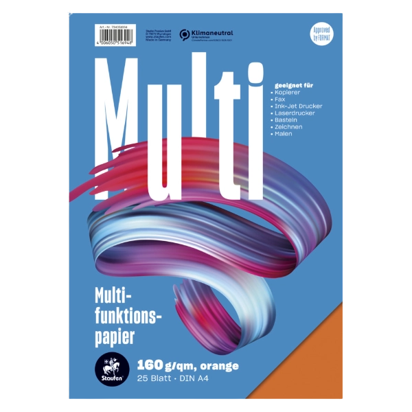 STAUFEN STYLE Multifunktionspapier 7X Colors in DIN A4 und Intensiv Orange