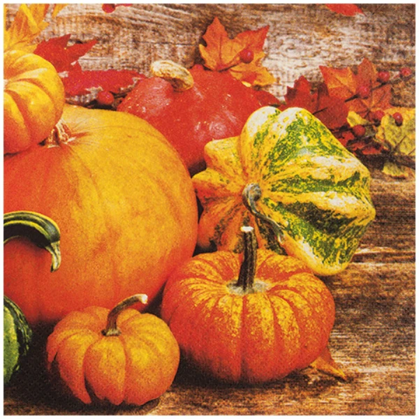 Motivserviette HOME Kürbis Herbst